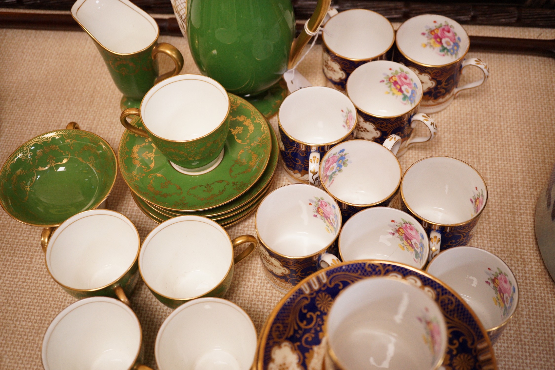 Two bone china coffee sets, Royal Doulton and Staffordshire